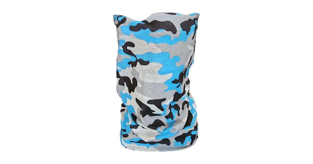 Blue, Black and White Camo Buff