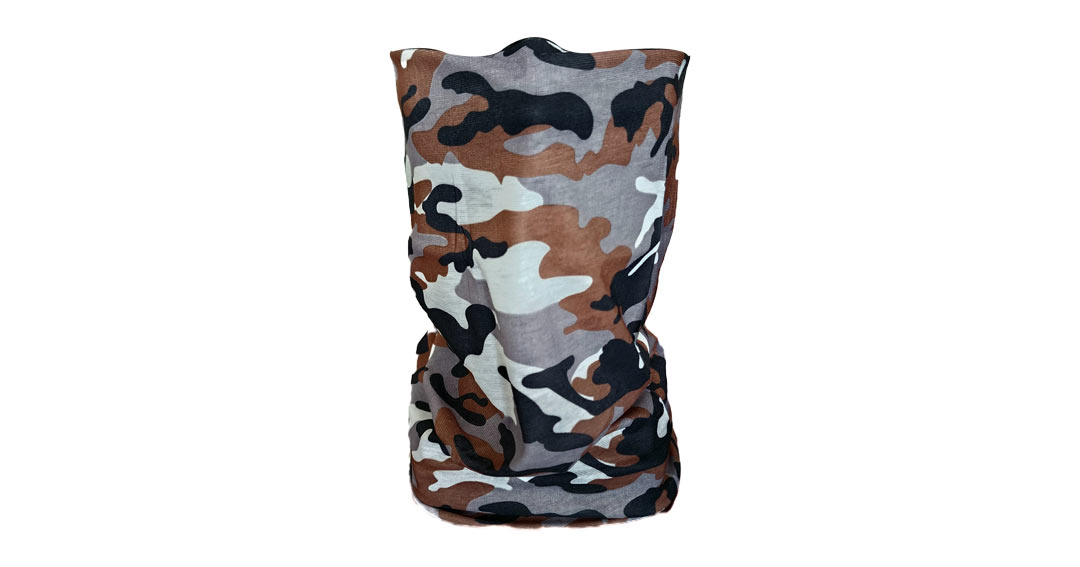 Brown, Black and White Camo Buff