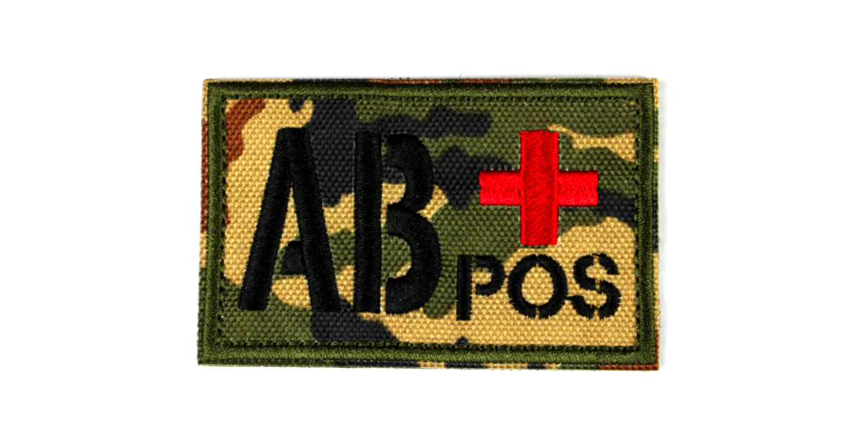 Dark Camo Blood Patch AB Positive