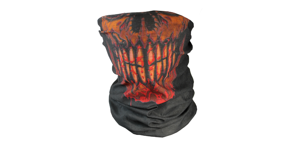 Multifunctional Black and Red Skull Buff