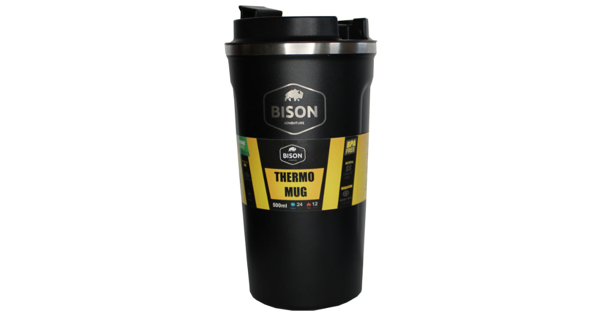 BISON -TRAVEL MUG -500ML-BLACK