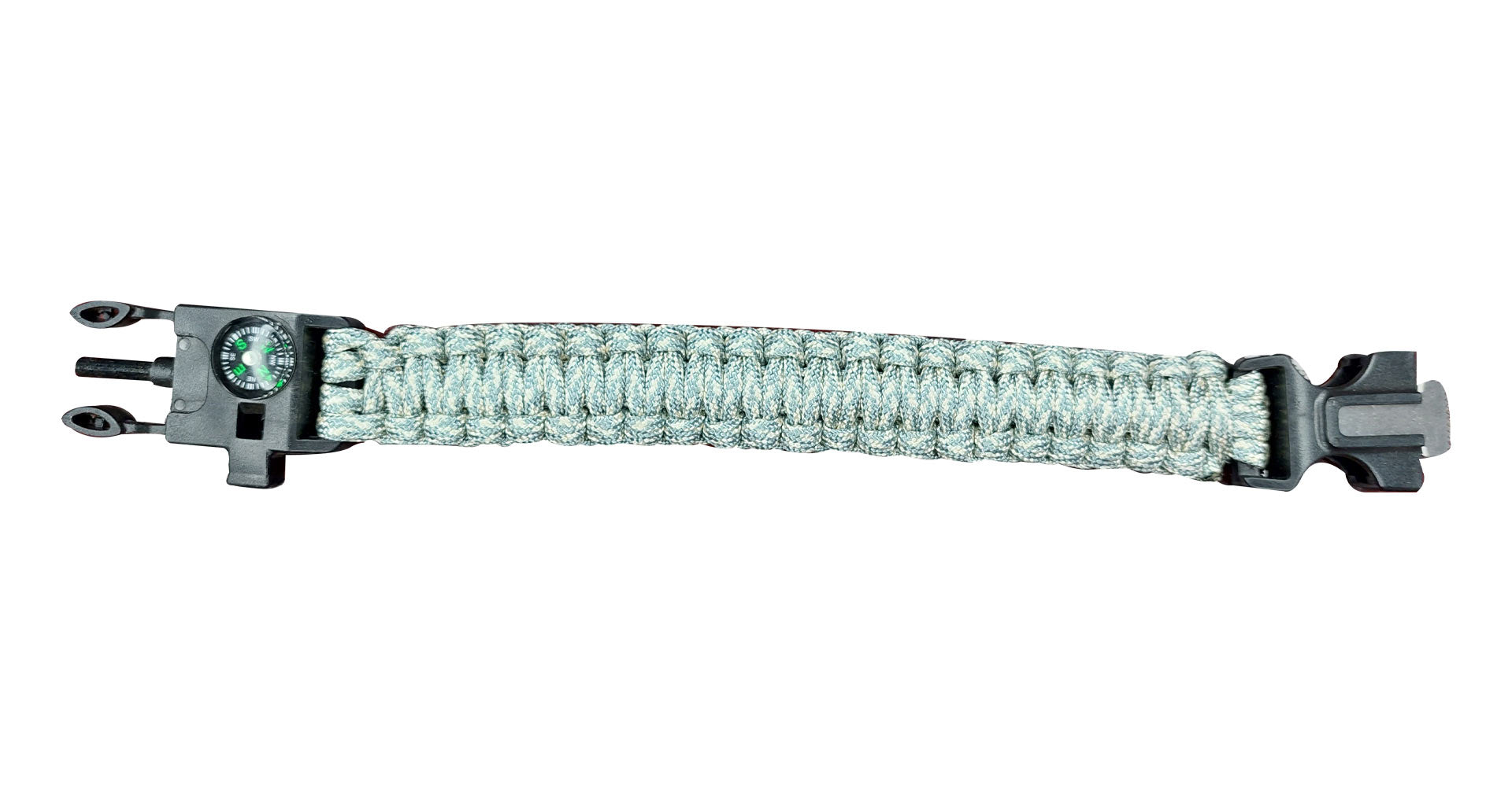 Digital Grey Camo Paracord Bracelet With Whistle & Flint - NEW