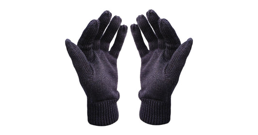 Navy Blue Knitted Gloves