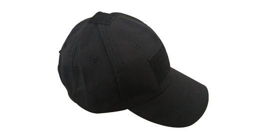 Plain Black Cap (with Velcro Patch)
