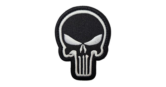 Punisher Plain Black and White Patch